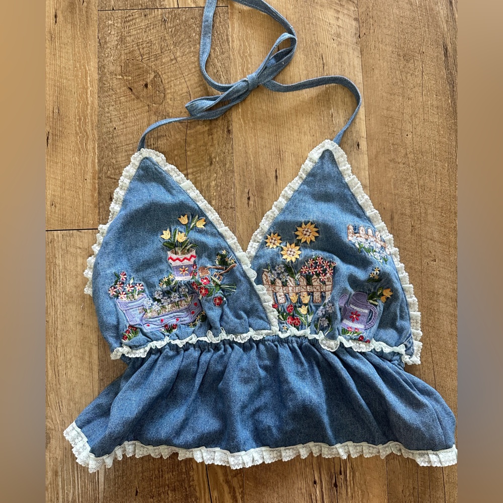 Halter peplum top